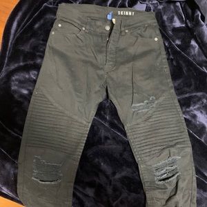 H&M black denim biker jeans skinny
